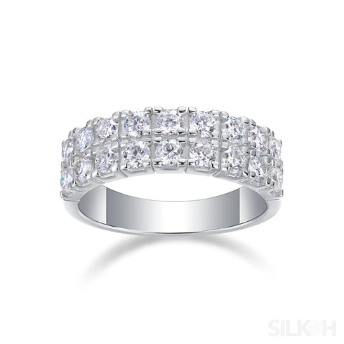 1.08 Carat Moissanite Sterling Silver Round Cut Ring