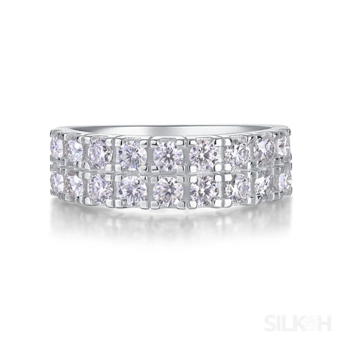 1.08 Carat Moissanite Sterling Silver Round Cut Ring