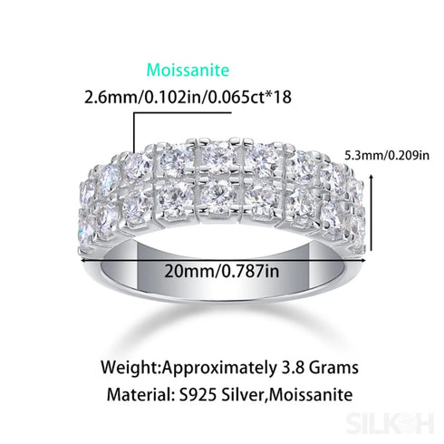 1.08 Carat Moissanite Sterling Silver Round Cut Ring