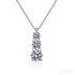 1.8 Carat Elegant 3 Stone Moissanite Collarbone Chain 925
