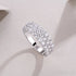 1.8 Carat Moissanite Sterling Silver Pave Triple Row Ring