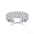 1.8 Carat Moissanite Sterling Silver Pave Triple Row Ring