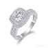 1 Carat Round Cut Moissanite Sterling Silver Halo