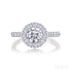 1 Ct Moissanite Sterling Silver Round Cut Halo Engagment