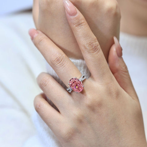 13.35 CT Pigeon Egg Sterling Silver Diamond Ring Bee