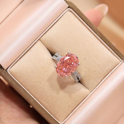 13.35 CT Pigeon Egg Sterling Silver Diamond Ring Bee