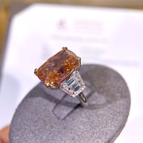 13.8 CT Three stone Sterling Silver Papalacha Inspired Ring Beatrice