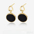14k Gold Plated Sterling Silver Agate Inlaid Stud Earrings