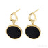 14k Gold Plated Sterling Silver Agate Inlaid Stud Earrings
