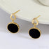 14k Gold Plated Sterling Silver Agate Inlaid Stud Earrings