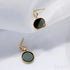 14k Gold Plated Sterling Silver Agate Inlaid Stud Earrings
