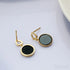14k Gold Plated Sterling Silver Agate Inlaid Stud Earrings