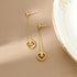 14k Gold Plated Sterling Silver Long Circle Stud Earrings
