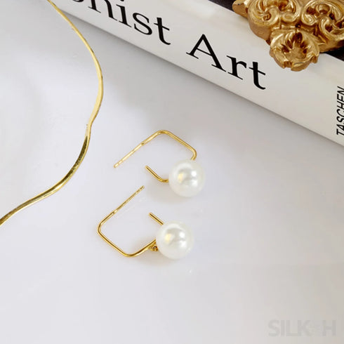 14k Gold Plated Sterling Silver Pearl Drop Earrings Alice