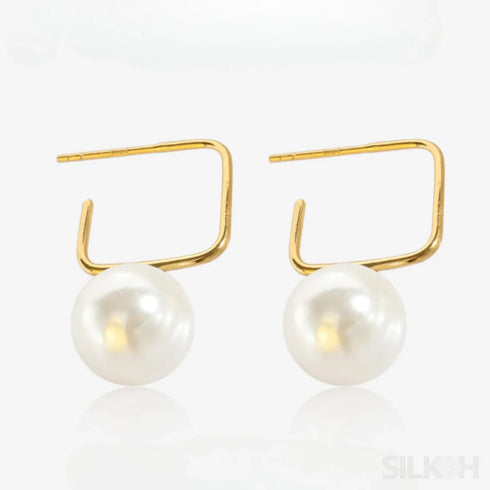14k Gold Plated Sterling Silver Pearl Drop Earrings Alice