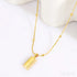 18k Gold Plated Brick Pendant Snake Ball Chain Necklace Kim