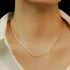 18k Gold Plated Collarbone Necklace with Rice Bead Double