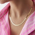 18k Gold Plated Flat Snake Chain Necklace Jax - Jewelry