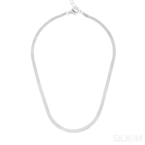 18k Gold Plated Flat Snake Chain Necklace Jax - Jewelry