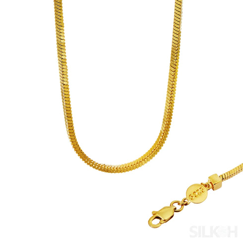 18k Gold Plated Lock Collarbone Snake Bone Chain Necklace