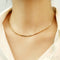 18k Gold Plated Lock Collarbone Snake Bone Chain Necklace
