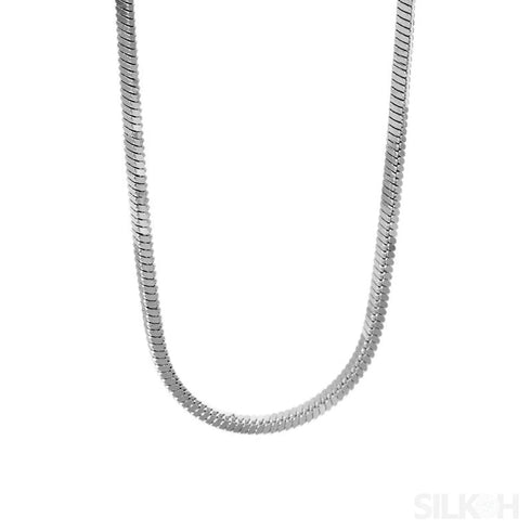 18k Gold Plated Lock Collarbone Snake Bone Chain Necklace