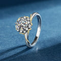 18k Gold Plated Moissanite Sterling Silver Flower