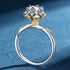 18k Gold Plated Moissanite Sterling Silver Flower