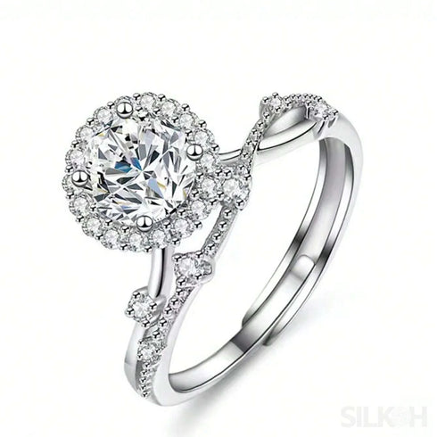 18k Gold Plated Moissanite Sterling Silver Round Stone Big