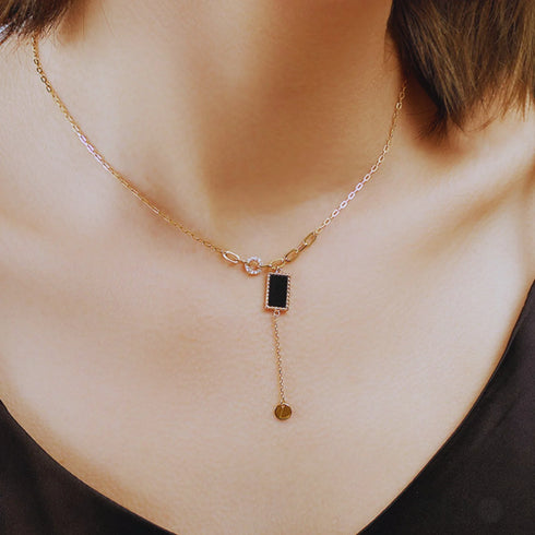 18k Gold Plated Sterling Silver Agate Ball Chain Necklace