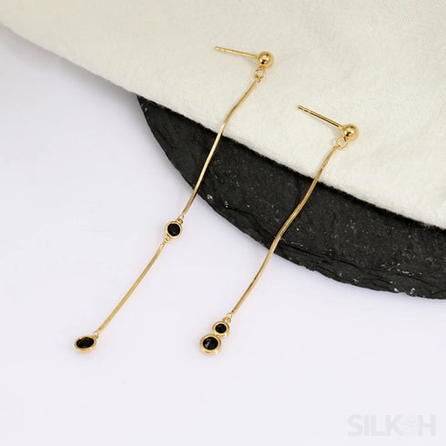 18k Gold Plated Sterling Silver Asymmetrical Dangle