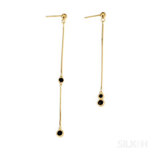 18k Gold Plated Sterling Silver Asymmetrical Dangle