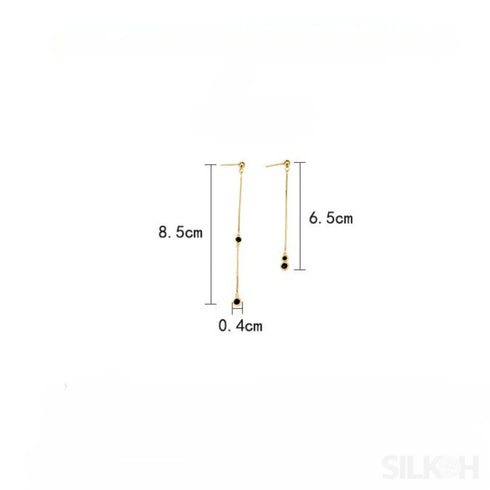 18k Gold Plated Sterling Silver Asymmetrical Dangle