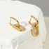 18k Gold Plated Sterling Silver Dangling Hoop Earrings Jet