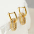 18k Gold Plated Sterling Silver Dangling Hoop Earrings Jet