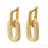18k Gold Plated Sterling Silver Dangling Hoop Earrings Jet