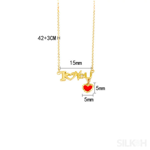 18k Gold Plated Sterling Silver Heart Clavicle Chain
