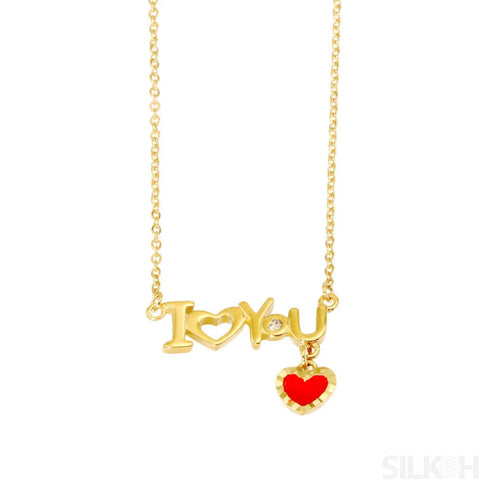18k Gold Plated Sterling Silver Heart Clavicle Chain