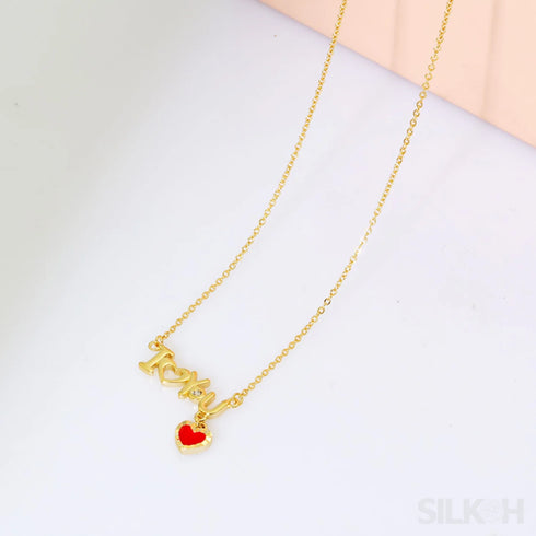 18k Gold Plated Sterling Silver Heart Clavicle Chain