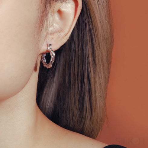 18k Gold Plated Sterling Silver Hoop Earrings Ema - Jewelry