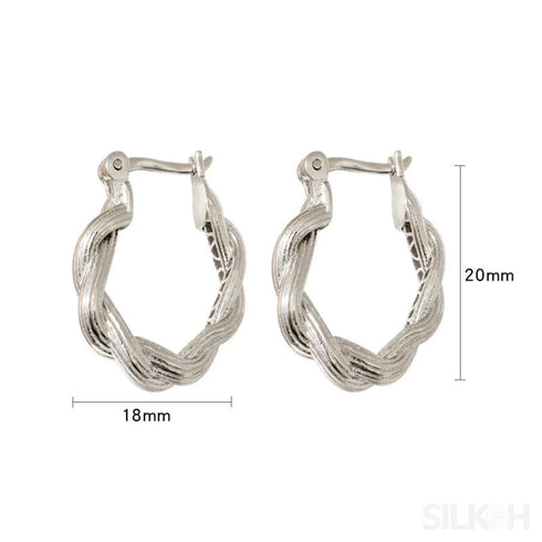 18k Gold Plated Sterling Silver Hoop Earrings Ema - Jewelry