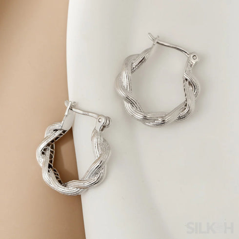 18k Gold Plated Sterling Silver Hoop Earrings Ema - Jewelry