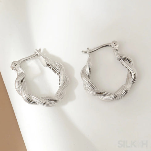 18k Gold Plated Sterling Silver Hoop Earrings Ema - Jewelry