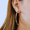 18k Gold Plated Sterling Silver Hoop Earrings Jen - Jewelry