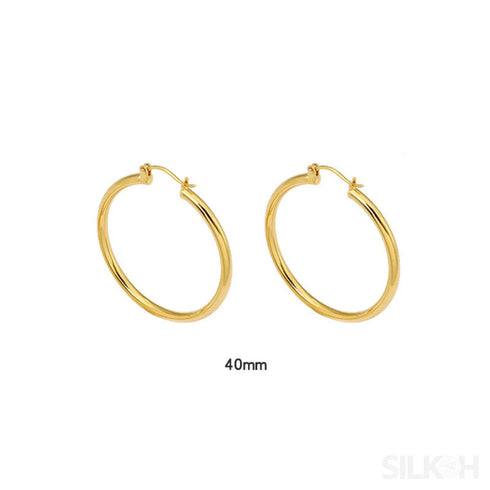 18k Gold Plated Sterling Silver Hoop Earrings Jen - Jewelry