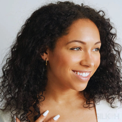 18k Gold Plated Sterling Silver Hoop Earrings Sue - Jewelry