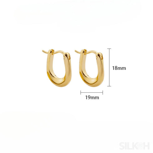 18k Gold Plated Sterling Silver Hoop Earrings Sue - Jewelry