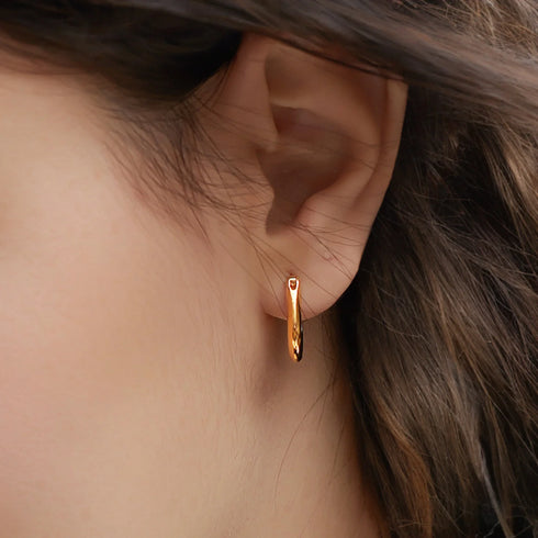 18k Gold Plated Sterling Silver Hoop Earrings Sue - Jewelry