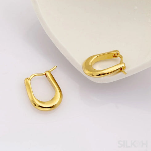18k Gold Plated Sterling Silver Hoop Earrings Sue - Jewelry