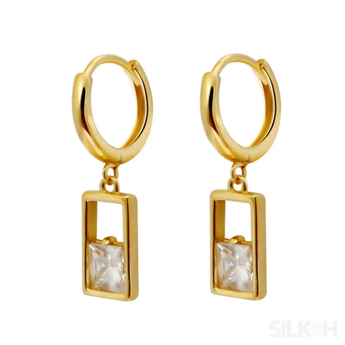 18k Gold Plated Sterling Silver Hoop Earrings Zoe - Jewelry